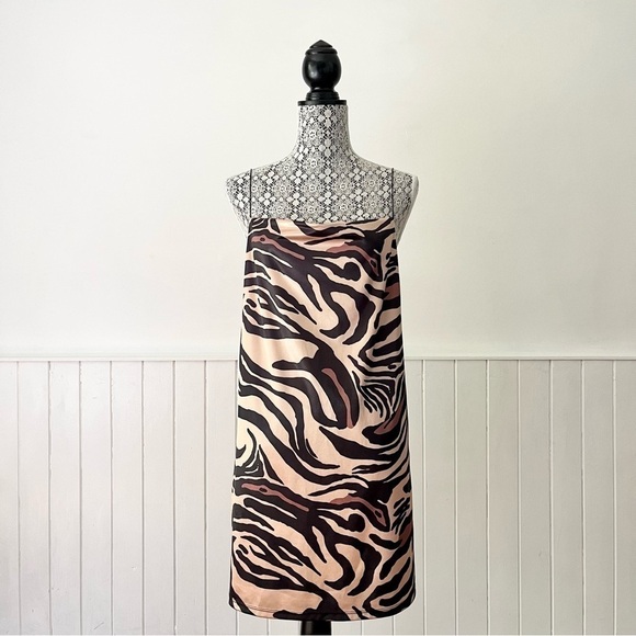 Zara Dresses & Skirts - Zara Animal Print Slip Dress Size M